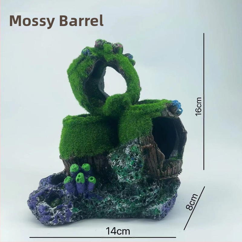 Akvariumo kraštovaizdžio flocking House dekoratyviniai dervos dirbiniai Paviljono kraštovaizdžio namas antikvarinis alpinariumas arkinis tiltas