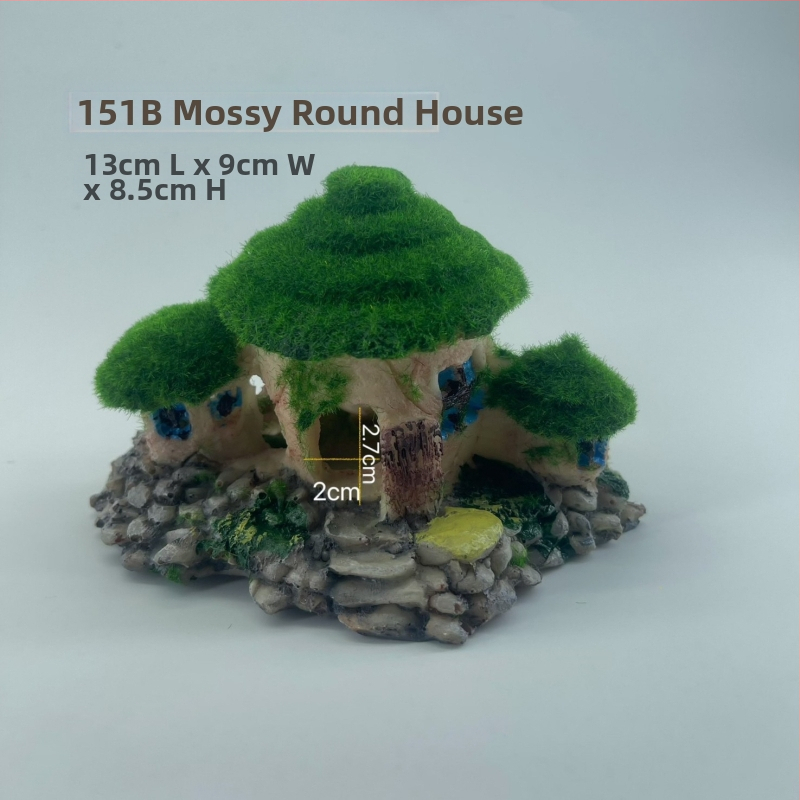 Akvariumo kraštovaizdžio flocking House dekoratyviniai dervos dirbiniai Paviljono kraštovaizdžio namas antikvarinis alpinariumas arkinis tiltas