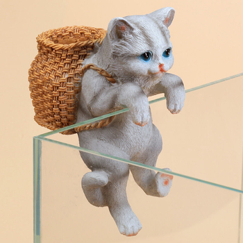 Akvariumo peizažas, katės kuprinė, akvariumo šoniniai pakabinami papuošalai, akvariumo stalas