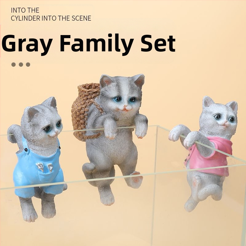 Akvariumo peizažas, katės kuprinė, akvariumo šoniniai pakabinami papuošalai, akvariumo stalas