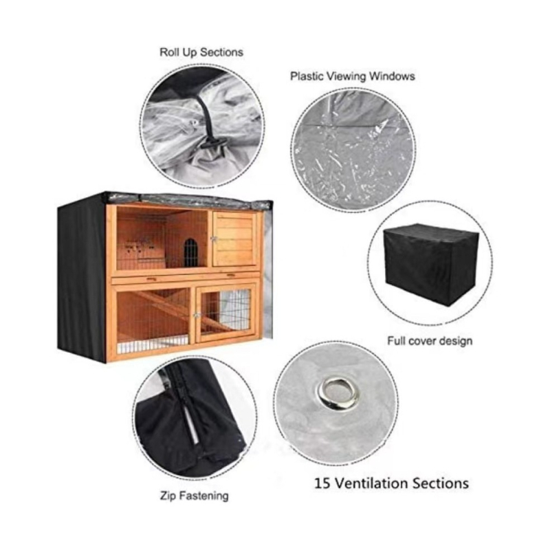 Naminių triušių uždangalai, lauko dviaukštis naminių gyvūnėlių namelis, apsaugantis nuo saulės, dulkių, atsparus lietui, vėjui, triušių narvo apsauginis uždangalas