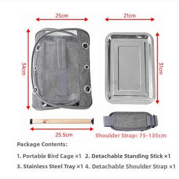 Τσάντα για πουλιά, φορητή, αδιάβροχη, κλουβί για χάμστερ, παπαγάλους, πτυσσόμενη, περιστέρι, ψαρόνι, κατοικίδιο, μαύρη τσάντα για εκδρομές Phoenix