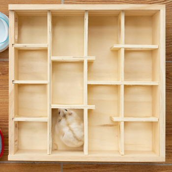 Дървен лабиринт за хамстери от Amazon, масивно дърво, гнездо за хамстери, играчки за вила, акрилно стъкло, многорешетъчно гнездо за хамстери