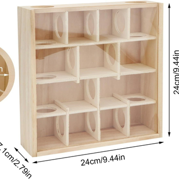 Дървен лабиринт за хамстери от Amazon, масивно дърво, гнездо за хамстери, играчки за вила, акрилно стъкло, многорешетъчно гнездо за хамстери