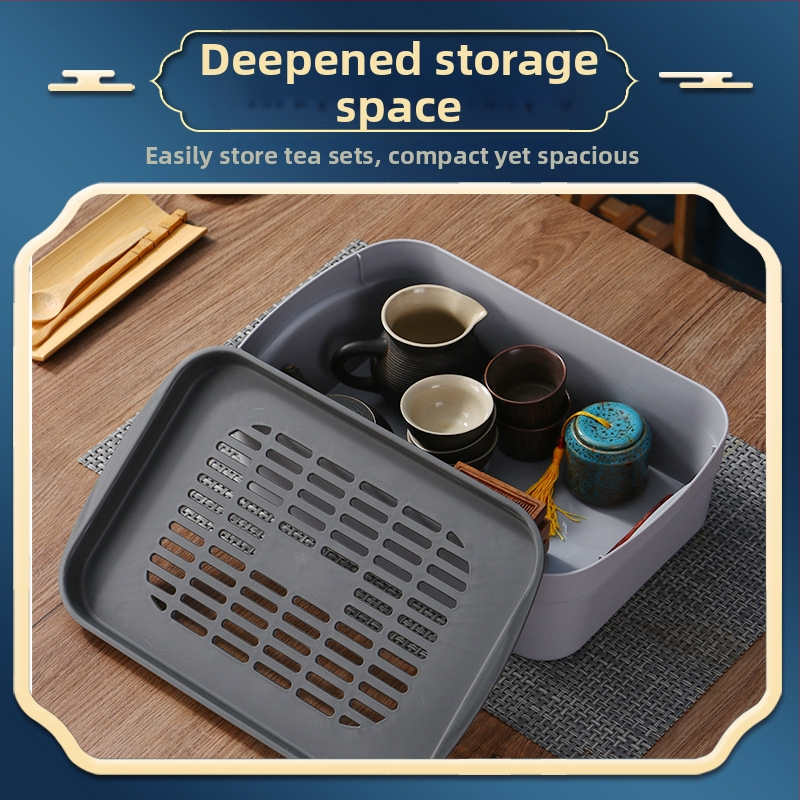 Пътна поднос за чай Кутия за съхранение на поднос за чай в кола, малка поднос за чай, пластмасова поднос за чай, преносима поднос за чай, малка поднос за чай, за един човек