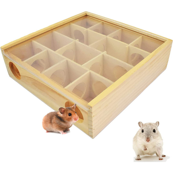 „Amazon“ medinis žiurkėno labirintas, medžio masyvo žiurkėno lizdas, vilos žaislų reikmenys, akrilinis stiklas, daugiasluoksnis žiurkėno lizdas