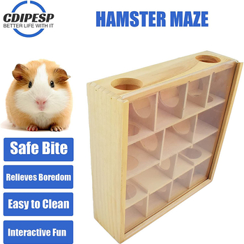 „Amazon“ medinis žiurkėno labirintas, medžio masyvo žiurkėno lizdas, vilos žaislų reikmenys, akrilinis stiklas, daugiasluoksnis žiurkėno lizdas