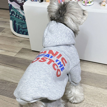 Φθινοπωρινά και Χειμερινά Ρούχα για Γάτες και Σκύλους Κορεάτικου Στυλ, Αντιρυτιδική Ζεστή Μπλούζα με Φλις Επένδυση, French Dou Schnauzer, Cloud