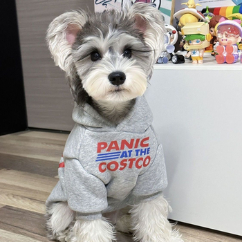 Φθινοπωρινά και Χειμερινά Ρούχα για Γάτες και Σκύλους Κορεάτικου Στυλ, Αντιρυτιδική Ζεστή Μπλούζα με Φλις Επένδυση, French Dou Schnauzer, Cloud