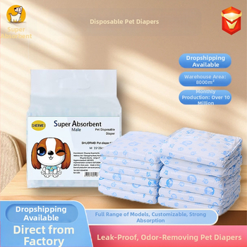 Vienkartiniai naminių gyvūnėlių sauskelnių įklotai, apsaugantys nuo šoninio nuotėkio, su „Velcro“ burnos šunų kelnėmis, šunų sauskelnių įklotai