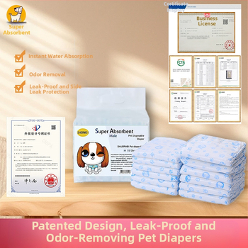 Vienkartiniai naminių gyvūnėlių sauskelnių įklotai, apsaugantys nuo šoninio nuotėkio, su „Velcro“ burnos šunų kelnėmis, šunų sauskelnių įklotai