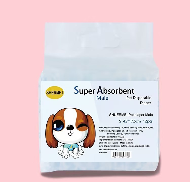 Vienkartiniai naminių gyvūnėlių sauskelnių įklotai, apsaugantys nuo šoninio nuotėkio, su „Velcro“ burnos šunų kelnėmis, šunų sauskelnių įklotai