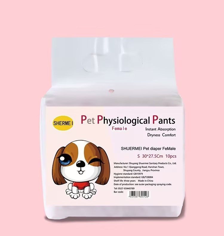 Vienkartiniai naminių gyvūnėlių sauskelnių įklotai, apsaugantys nuo šoninio nuotėkio, su „Velcro“ burnos šunų kelnėmis, šunų sauskelnių įklotai