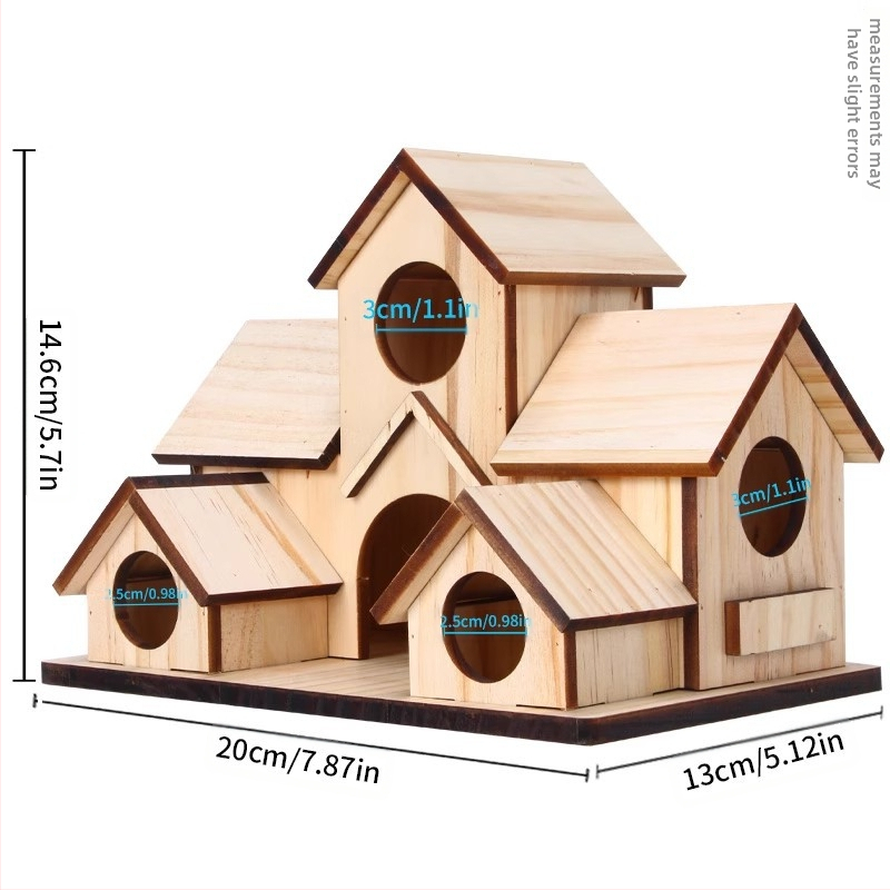 Prekogranično drveno ptičje gnijezdo zadebljana kućica za papige Pastoralna ekološki prihvatljiva vanjska kućica kavez za gnijezdo kućica za ptice kavez za ptice kućica za ptice