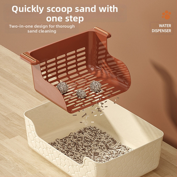 Kutija za mačji pijesak Velika kutija za mačji pijesak Poluzatvorena kutija za mačji pijesak protiv iznošenja Protiv prskanja Mačji WC s ugrađenom filter lopatom Lijena kutija za mačke