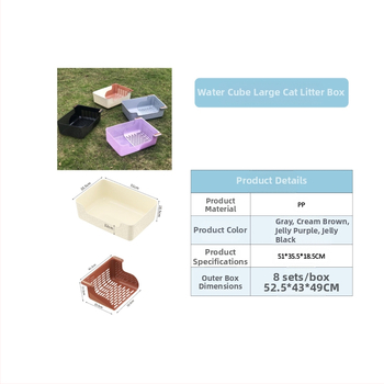 Άμμος για γάτες, μεγάλο, ημικλειστό, αντιολισθητικό, αντιπιτσιλιστικό, τουαλέτα για γάτες με ενσωματωμένο φτυάρι φίλτρου, Lazy Cat Box