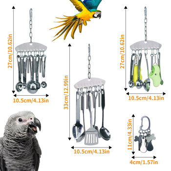 Παιχνίδι παπαγάλου από ανοξείδωτο ατσάλι μεσαίου και μεγάλου μεγέθους παζλ με δάγκωμα παπαγάλου, κρεμαστό κόσμημα Blinder, προϊόντα για πουλιά που παίζονται