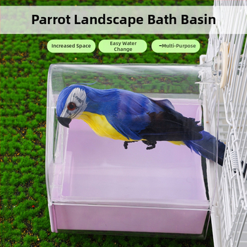Εξωτερική νιπτήρα Bird Parrot Bath Box Διαφανές μπάνιο Bird Πολυλειτουργικό συρτάρι τύπου ντους