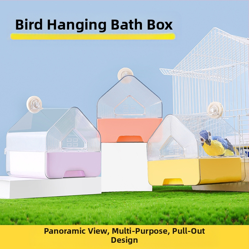 Lindude välisvann, papagoi vannikast, läbipaistev vannitoalindude multifunktsionaalne sahtliga dušikabiin