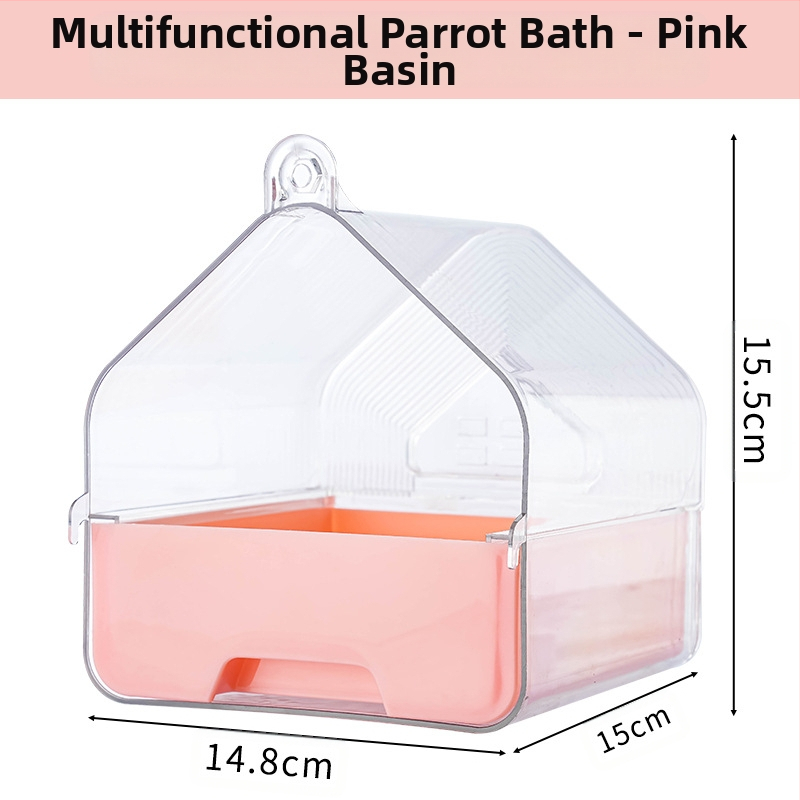 Baie externă pentru păsări, lavoar pentru papagal, cutie de baie transparentă, sertar multifuncțional pentru păsări, tip duș, cadă de duș