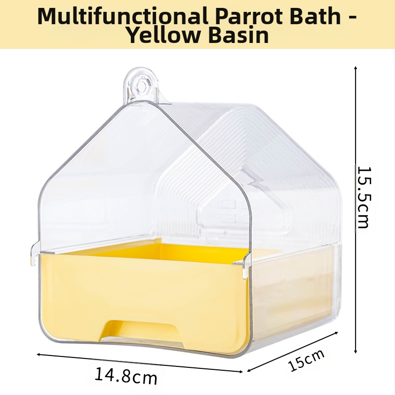 Baie externă pentru păsări, lavoar pentru papagal, cutie de baie transparentă, sertar multifuncțional pentru păsări, tip duș, cadă de duș