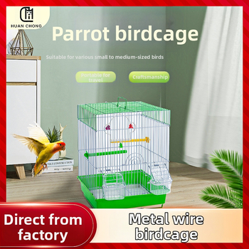 Tipptasemel kaasavõetav roostevabast terasest linnupuur papagoi linnupuur linnuvilla läbipaistev puur hall hulgimüügi papagoi linnu koduseks kasutamiseks