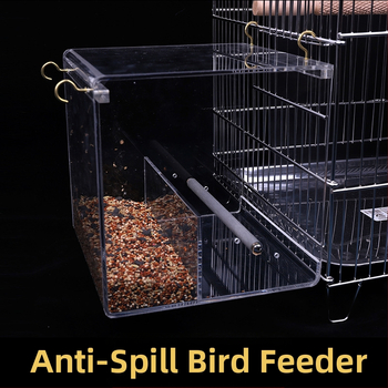 Taškinis akrilinis paukščių lesyklėlė, papūgų narvelis, automatinis lesyklėlė, paukščių apsaugos nuo išsklaidymo dėžutė, naminių gyvūnėlių automatinis lesyklėlė