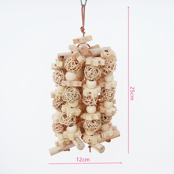 Παιχνίδι παπαγάλου, παιχνίδι πουλιών, ξύλινο παιχνίδι δαγκώματος, μπάλα από μπαστούνι, σχίσιμο κορδόνι από δέρμα, ανακουφιστικό αποπνικτικό εργοστάσιο παιχνιδιών χονδρικής