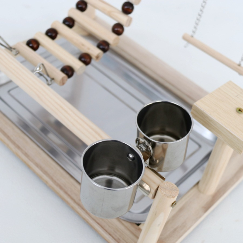 Papagal Stand Cocoțat Pasăre Scară Alpinism Leagăn Loc de Joacă Antrenament Alpinism Jucărie Stand Din Lemn Masiv Polul Stand De Pasăre Multistrat