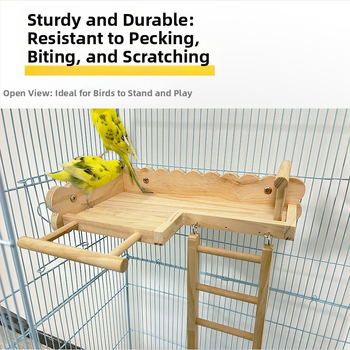 Μαύρος παπαγάλος Phoenix Peony από μασίφ ξύλο, κρεβάτι από δέρμα τίγρης, σκάλες αναρρίχησης, πλατφόρμα για κούρνια, κλουβί πουλιών, διακόσμηση, σκεύη πουλιών, προμήθειες