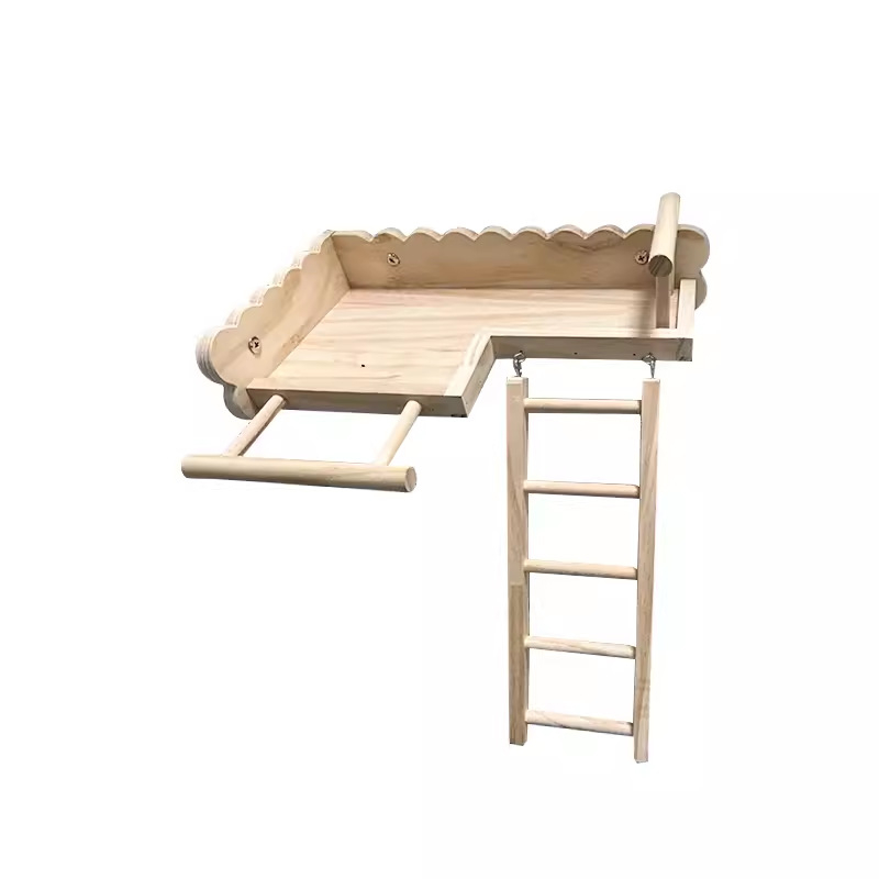 Pat din lemn masiv pentru papagal, bujor negru Phoenix, piele de tigru, scări de alpinism, platformă pentru colivie, decor pentru păsări, ustensile pentru păsări, consumabile