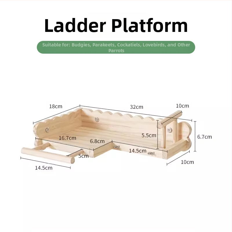 Pat din lemn masiv pentru papagal, bujor negru Phoenix, piele de tigru, scări de alpinism, platformă pentru colivie, decor pentru păsări, ustensile pentru păsări, consumabile