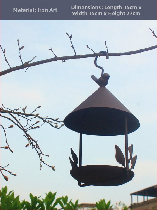 Papuošalai lauko geležinei paukščių lesyklai pakabinamas krepšelis, norintis papuošti kraštovaizdį, sodo balkono dekoravimas