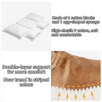 Δημιουργικό ριγέ αρνί βελούδινο χειμώνα ζεστό φωλιά γάτας για κατοικίδια καναπέ-κρεβάτι σκύλου ρείθρου κατοικίδιο ζώο φωλιά πλήρως αφαιρούμενη και πλενόμενη