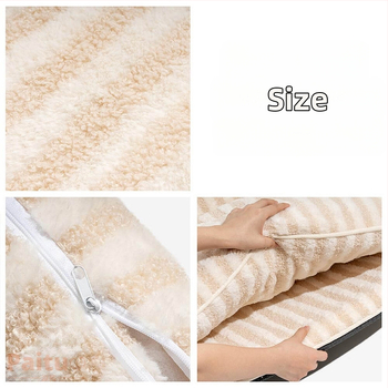 Δημιουργικό ριγέ αρνί βελούδινο χειμώνα ζεστό φωλιά γάτας για κατοικίδια καναπέ-κρεβάτι σκύλου ρείθρου κατοικίδιο ζώο φωλιά πλήρως αφαιρούμενη και πλενόμενη