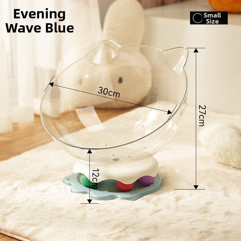 Cuib de pisică în formă de capsulă spațială pentru a ameliora plictiseala, jucărie pentru pisici cu placă rotativă încorporată și băț amuzant pentru pisici, cuib multifuncțional pentru pisici, pentru a se juca și a dormi