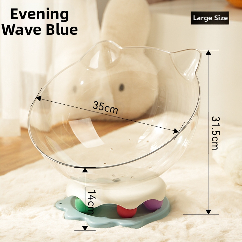 Cuib de pisică în formă de capsulă spațială pentru a ameliora plictiseala, jucărie pentru pisici cu placă rotativă încorporată și băț amuzant pentru pisici, cuib multifuncțional pentru pisici, pentru a se juca și a dormi