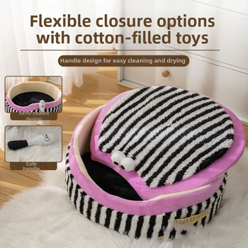 Νέα φωλιά για γάτες για κατοικίδια, φωλιά σκύλου, ριγέ, τριμερές σπιτάκι για γάτες, καναπές-κρεβάτι για γάτες, φωλιά για κατοικίδια, είδη κατοικίδιων, καναπές για γάτες