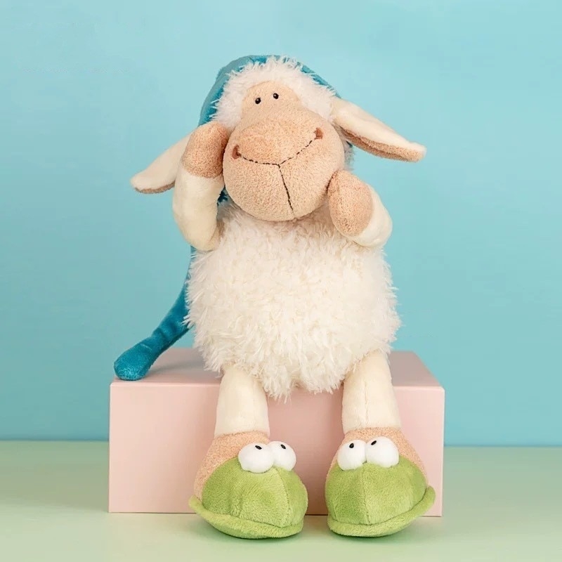 Väliskaubanduse magamismüts lamba nukk armas unine lambaliha lapsed nukk nukk plush mänguasi suur kingitus