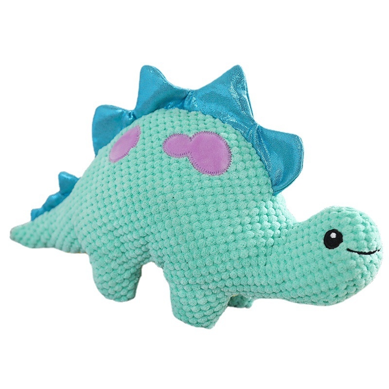 Играчки за кучета от цял свят, устойчиви на ухапвания и кътници плюшени играчки, издаващи звуци, козина от коркин, сладки динозавърски принадлежности за домашни любимци, интерактивни и против скука играчки