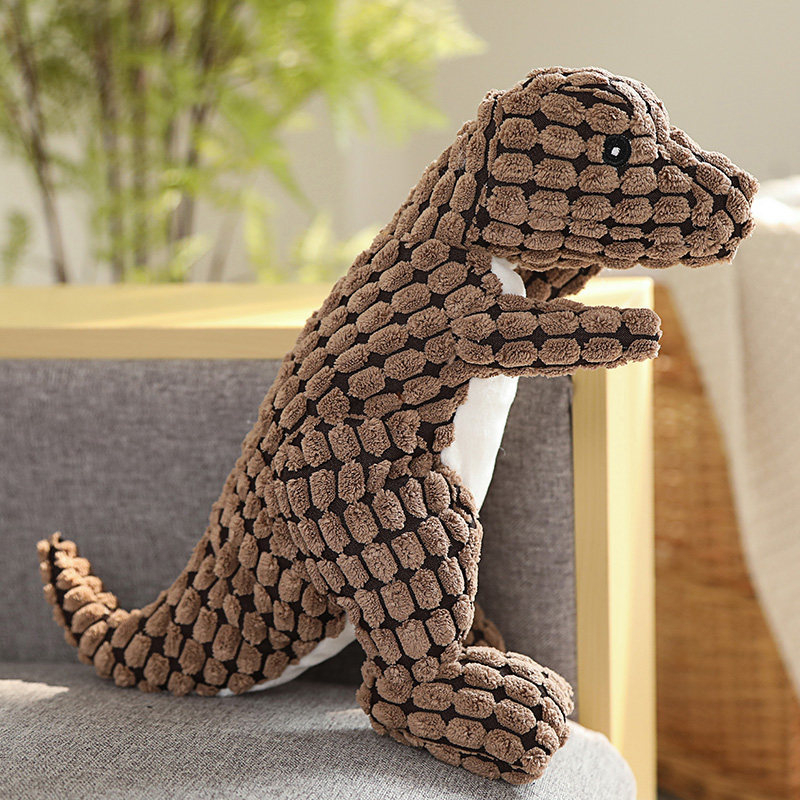 Играчки за кучета от цял свят, устойчиви на ухапвания и кътници плюшени играчки, издаващи звуци, козина от коркин, сладки динозавърски принадлежности за домашни любимци, интерактивни и против скука играчки