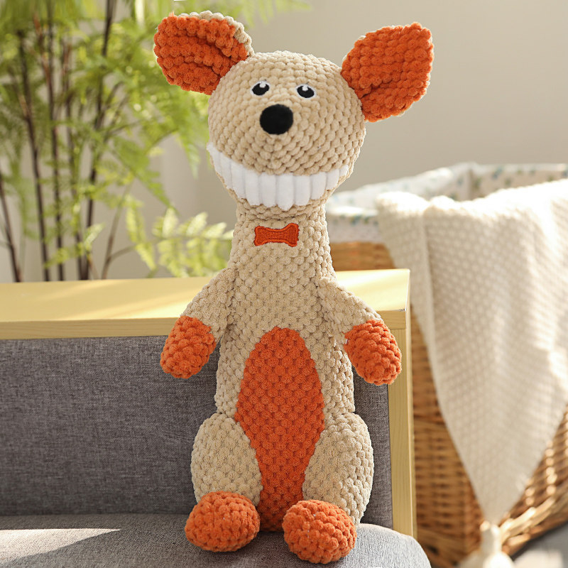 Играчки за кучета от цял свят, устойчиви на ухапвания и кътници плюшени играчки, издаващи звуци, козина от коркин, сладки динозавърски принадлежности за домашни любимци, интерактивни и против скука играчки