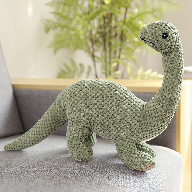 Играчки за кучета от цял свят, устойчиви на ухапвания и кътници плюшени играчки, издаващи звуци, козина от коркин, сладки динозавърски принадлежности за домашни любимци, интерактивни и против скука играчки