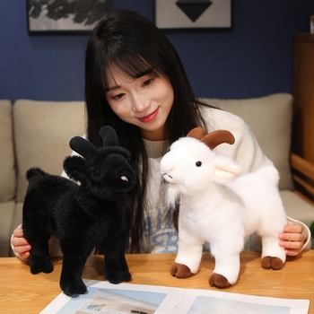 Crtana simulacija koze lutke plišane igračke mala ovca crna koza lutka dječja prateća smirujuća krpena lutka
