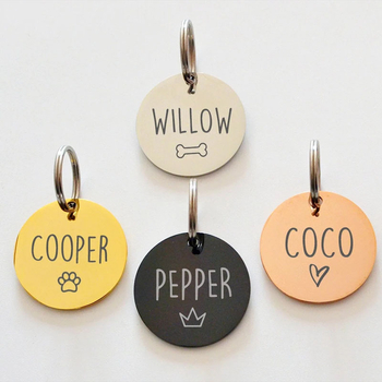 POD Cross Border ETSY Amazon TEMU Μονόχρωμο από ανοξείδωτο ατσάλι με ετικέτα σκύλου, μπρελόκ, ετικέτα κολάρου για κατοικίδια