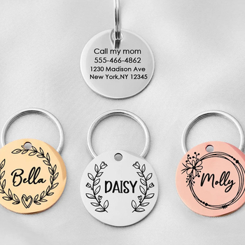 POD Cross Border ETSY Amazon TEMU Μονόχρωμο από ανοξείδωτο ατσάλι με ετικέτα σκύλου, μπρελόκ, ετικέτα κολάρου για κατοικίδια