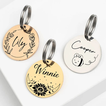 POD Cross Border ETSY Amazon TEMU Μονόχρωμο από ανοξείδωτο ατσάλι με ετικέτα σκύλου, μπρελόκ, ετικέτα κολάρου για κατοικίδια