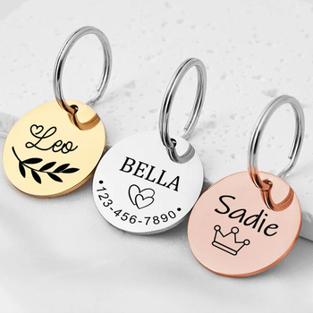 POD Cross Border ETSY Amazon TEMU Μονόχρωμο από ανοξείδωτο ατσάλι με ετικέτα σκύλου, μπρελόκ, ετικέτα κολάρου για κατοικίδια