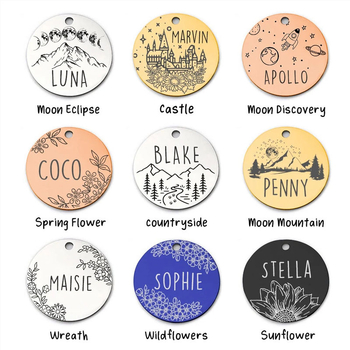 POD Cross Border ETSY Amazon TEMU Μονόχρωμο από ανοξείδωτο ατσάλι με ετικέτα σκύλου, μπρελόκ, ετικέτα κολάρου για κατοικίδια