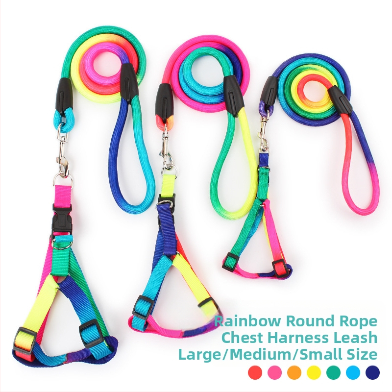 На склад на едро кожена каишка Taobao класическа трансгранична каишка за домашни любимци, цветна кръгла каишка за гърди и гръб за куче